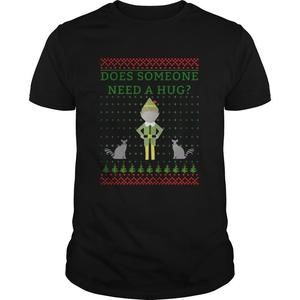 Elf Does Someone Need A Hug Christmas Tee Shirt